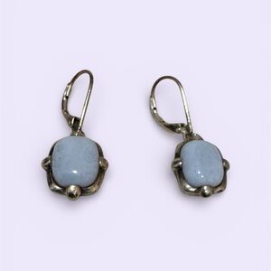 Sterling Silver Lavender colored stone Drop Earrings